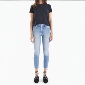 Mother High Waisted Looker Ankle Fray Au Revoir Jeans 31